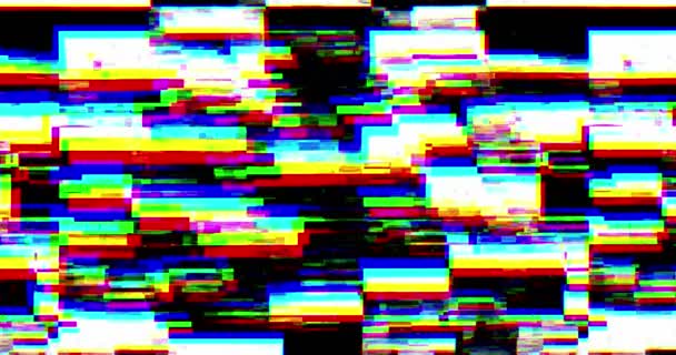 Abstraktní realistický obrazovku závada blikání, vintage analogový televizní signál s špatné rušení, statický šum pozadí — Stock video