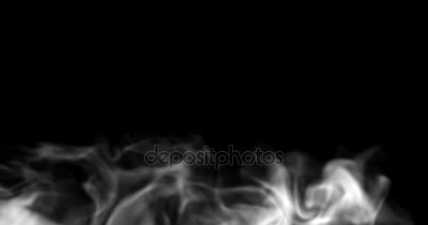 Kouř pomalu plují proti černé — Stock video