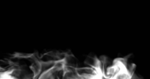 Rök sakta flytande genom rymden mot svart — Stockvideo