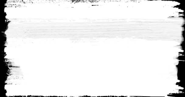 Αφηρημένη ζωγραφική βούρτσα εγκεφαλικό επεισόδιο μετάβαση μαύρο και άσπρο φόντο, κινούμενα σχέδια του splash μπογιά με άλφα — Αρχείο Βίντεο