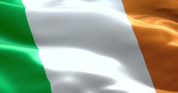 Irland celtic flagga, nationell symbol för irländska tecken, grön vit orange färg — Stockvideo