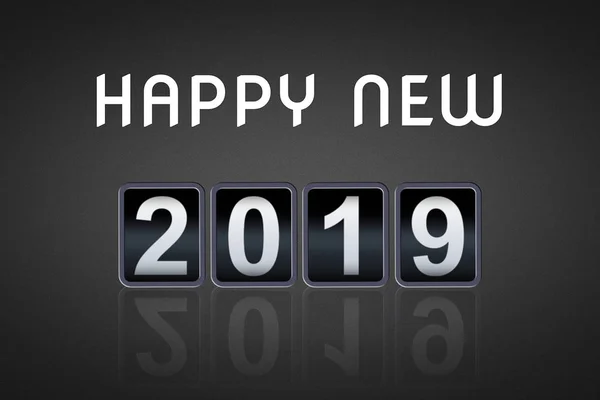 2018 2019 mutlu yeni yıl konsepti vintage analog sayacı geri sayım sayacı, retro flip numara 2018 2019 için sayaç — Stok fotoğraf