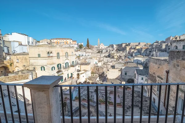 Matera, İtalya, Unesco balkonundan görüntülemek — Stok fotoğraf