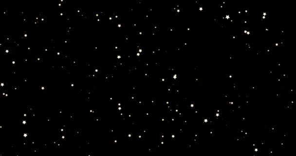 Рождество черный фон с белыми мерцающими звездами, праздник Xmas — стоковое видео