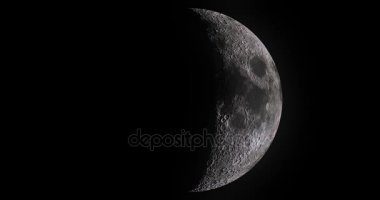 animasyon ay evreleri starlight arka plan, evren ve bilim krater ile ay yüzeyinin hafif hareket ile 