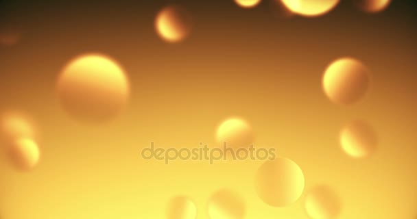 Abstracto navidad oro partículas bokeh que fluye sobre fondo de degradado de oro, fiesta navideña festiva — Vídeos de Stock