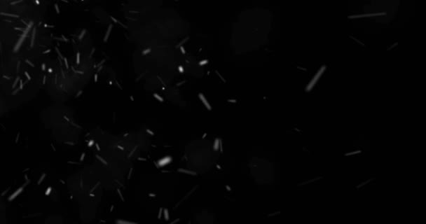 Movimiento abstracto de partículas de polvo en el lazo de fondo trasero oscuro sin costuras — Vídeos de Stock
