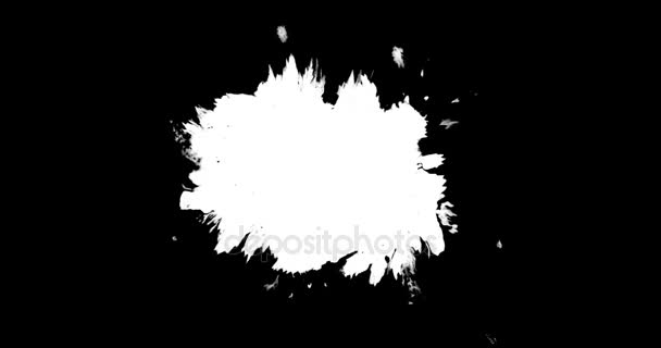 Respingos de tinta e lavagem em fundo preto, respingos de tinta — Vídeo de Stock
