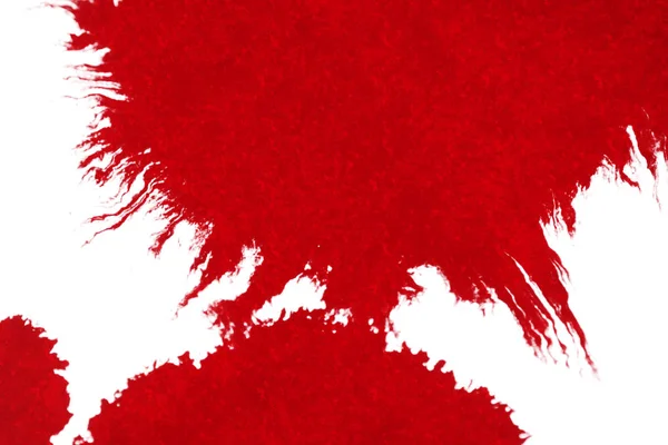 Αφηρημένη κόκκινο αίμα splash ακουαρέλα πιτσιλίσματα μελάνι σε λευκό φόντο, επικίνδυνες τρόμου ή ιατρική περίθαλψη — Φωτογραφία Αρχείου