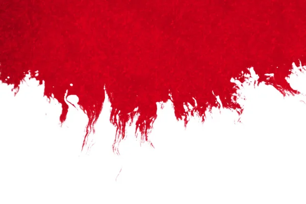 Abstrakcja Czerwony krwi atrament bryzg akwarela splash na białym tle, niebezpieczne horror lub usługi medyczne — Zdjęcie stockowe