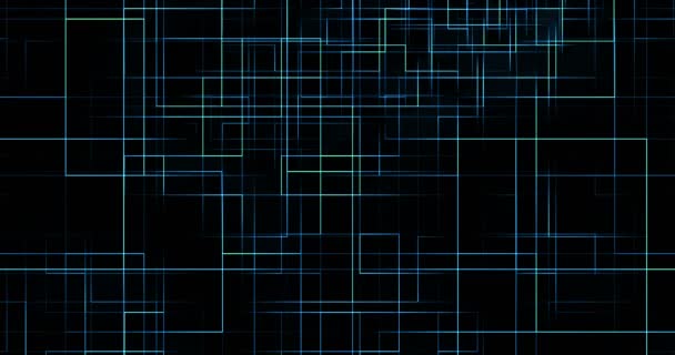 Abstraktní pozadí digitální vertikální a horizontální elektrické modré čáry — Stock video
