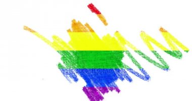 kalem animasyon çizmek sivil şu Eşcinsel gurur Gökkuşağı bayrağı, fikir fantezi, Okulu ve barış renkli dünya kavramı