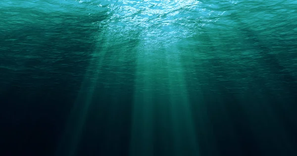 Głęboki niebieski ocean Karaibski fale od tła pod wodą — Zdjęcie stockowe