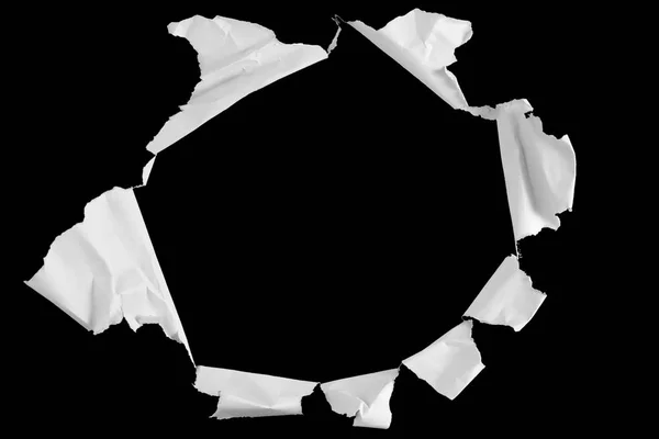 Білий зім'ятий папір з ефектом отвору, з порожнім, як фон з дошкою, освіта ідеї — стокове фото