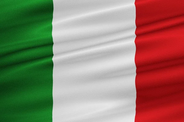 Zwaaien stof textuur van de vlag van Italië — Stockfoto