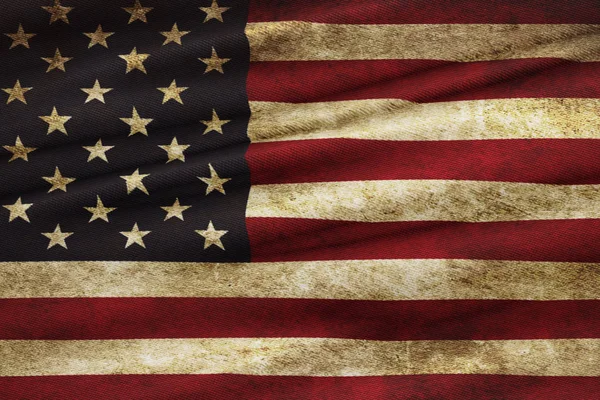 Closeup of grunge American USA flag, united states of america — Stock Photo, Image