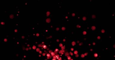 Christmas kırmızı ışık Parlatıcı parçacıklar bokeh üst siyah arka plan, tatil kutlama parti mutlu yeni yıl, yılbaşı, Sevgililer günü aşk ilişki kutlama tebrik loopable 