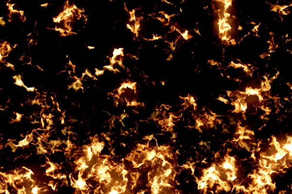 3D-rendering, brand vlammen patroon branden op zwarte achtergrond, gevaarlijke vlam — Stockfoto