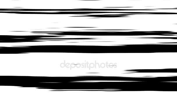 Pantalla realista abstracta glitch blanco y negro parpadeo, señal de televisión analógica vintage con mala interferencia, fondo de ruido estático — Vídeo de stock