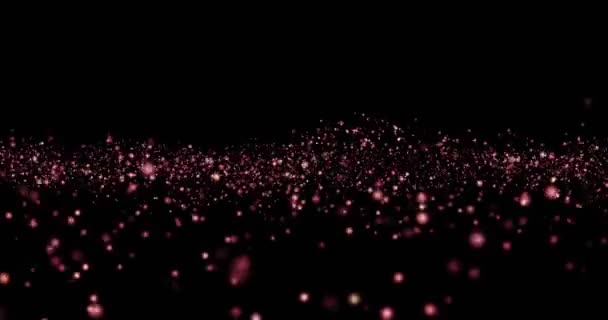 Natale rosso, viola, viola luce brillare particelle bokeh loopable su sfondo nero, festa di congratulazione festa di auguri felice anno nuovo, celebrazione di Natale — Video Stock