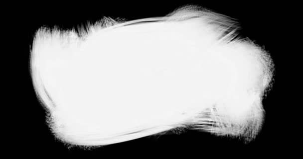 Pennello astratto pennellata sfondo bianco e nero forma di transizione, animazione di spruzzi di vernice — Video Stock