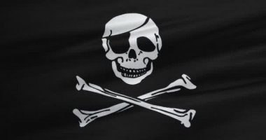 kumaş dokusu Rüzgar, alaca jack korsan sembolü, hacker ve soyguncu sallayarak korsan bayrağı sallayarak 