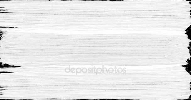 Pincelada abstracta del pincel Fondo de transición en blanco y negro, animación de salpicaduras de pintura — Vídeos de Stock