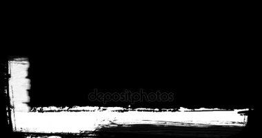 soyut boya fırça konturu siyah beyaz geçiş arka plan, boya sıçrama alfa kanalı ile animasyon