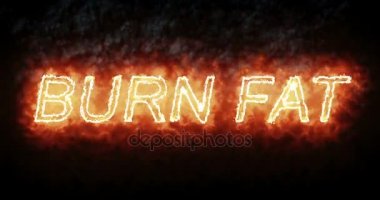 yazı tipi yanık yağ yangın word metni ile alev yanan ve siyah arka plan üzerine, tıbbi diyet beslenme sağlıklı yaşam tarzı kavramı duman