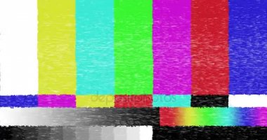 soyut gerçekçi ekran aksaklık titreşen, kötü girişim ve renk çubukları, statik gürültü arka plan, vintage analog Tv sinyali hazır yerleşimi