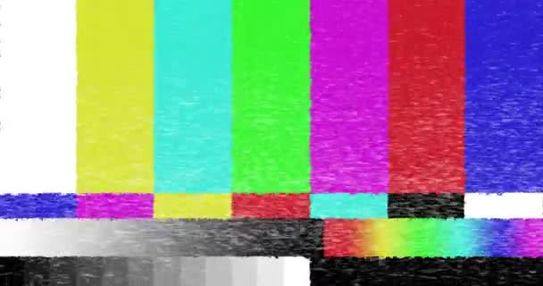 Soyut Gerçekçi Ekran Aksaklık Titreşen Kötü Girişim Renk Çubukları Statik — Stok video