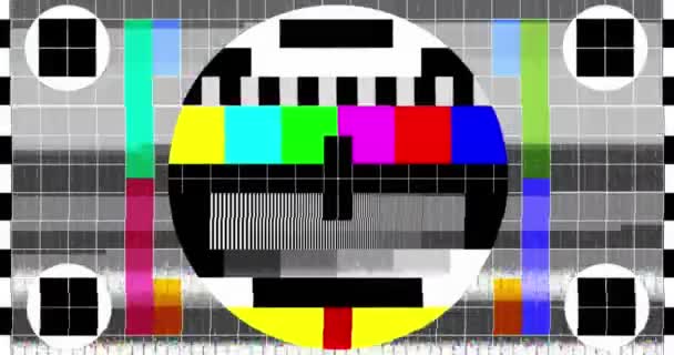 Abstracte Realistische Scherm Glitch Flikkeren Analoge Vintage Signaal Met Slechte — Stockvideo