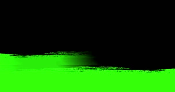 Multi abstraktní úvodní inkoust barva štětce černé horizontální zdvih přechod na chroma key zelená obrazovka pozadí, animace Malování splash 