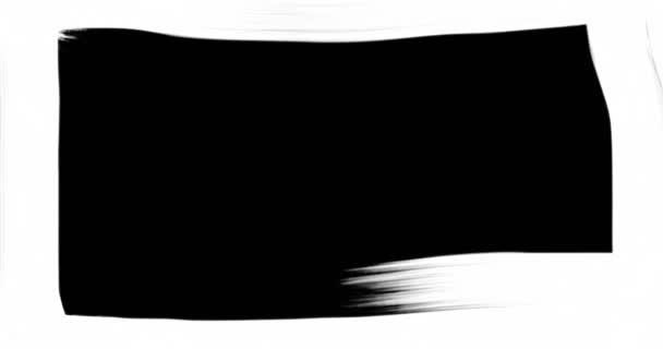 Pincel Chapoteo Abstracto Trazo Fondo Transición Blanco Negro Animación Chapoteo — Vídeo de stock