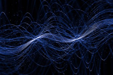 soyut mavi parlak optik lifler arka plan avuç büyüyen,
