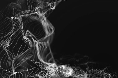 3D işleme teknolojisi pleksus beyaz dinamik dijital su soyut