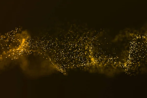 Kerst digitale glitter vonken gouden deeltjes bokeh stroomt — Stockfoto