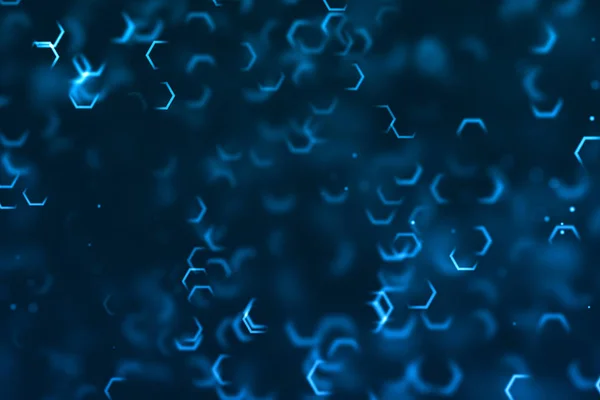Abstrait cadre de rendu 3D paillettes numériques étincelle particule bleue — Photo