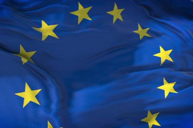 AB bayrağı, euro bayrak, bayrak sallayarak Avrupa Birliği, sarı yıldız o