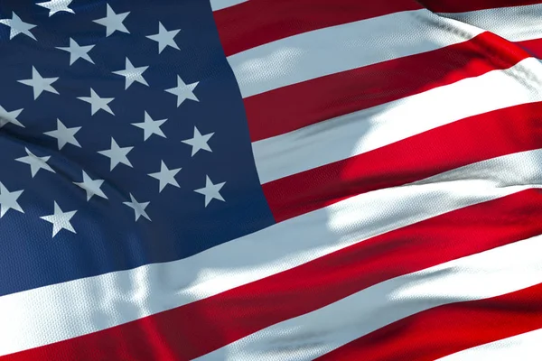 Closeup of american USA flag, stars and stripes, united states o — Stok Foto