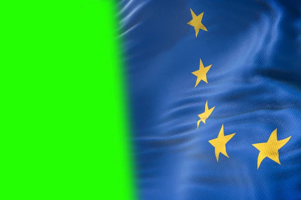 EU-Flagge, Euro-Flagge, Flagge der Europäischen Union weht, gelber Stern o — Stockfoto