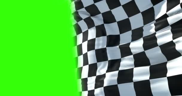 karierte Flagge, Rennende Hintergrund, Formel 1 Wettbewerb winkt mit Chroma Key Green Screen und Alphakanal 