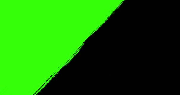 クロマ キーの緑スクリーン背景 スプラッシュ ペイントのアニメーションのマルチ抽象的なスプラッシュ インク ペイント ブラシの黒の水平方向のストローク移行 — ストック動画