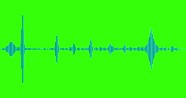 Blue Digital Equalizer Audio Spectrum Sound Waves Chroma Key Green — Stock Video