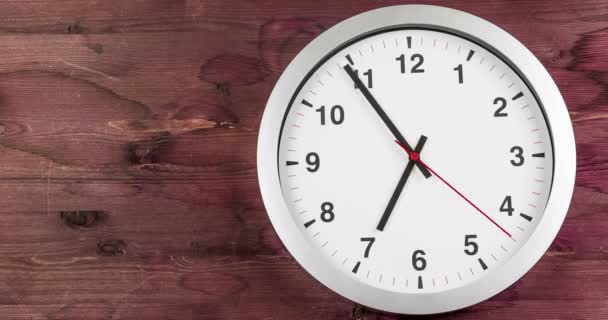 São Sete Horas Hora Acordar Para Café Manhã Moderno Relógio — Vídeo de Stock