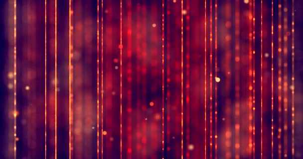 Abstract Christmas Gradient Red Background Red Bokeh Vertical Lines Flowing — Stock Video