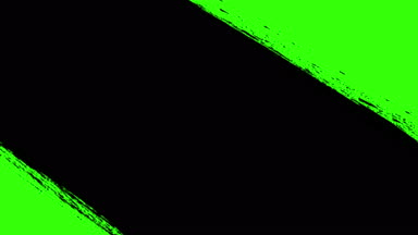 çok soyut sıçrama mürekkep boya fırça yatay ve eğik kontur siyah geçiş chroma anahtar yeşil ekran arka planı, boya sıçrama animasyon üzerinde 