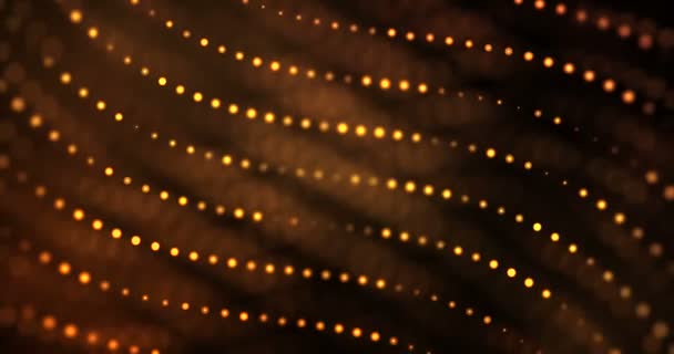 Natale Scintille Glitter Digitali Particelle Oro Bokeh Movimento Fluente Sfondo — Video Stock