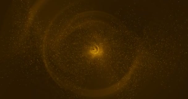 Natal Glitter Digital Faíscas Partículas Ouro Bokeh Movimento Fluindo Círculo — Vídeo de Stock