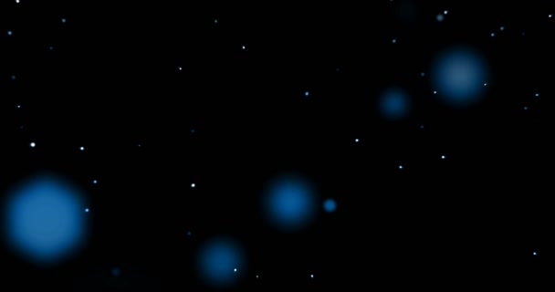 Абстрактный градиентный синий фон с боке и струящимися частицами, события праздничного наложения готовы — стоковое видео